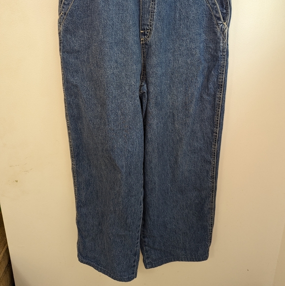 Early 2000s Denim Cropped Leg Oversized Overalls/Bibs - Picture 5 of 12
